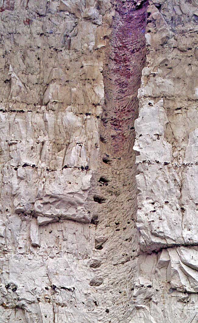 Closer shot showing shaft detail The tool marks were clear and un-eroded in the sides of the shaft and spiralled down in an organised pattern, with the footholds also clearly visible.