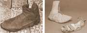 Medieval shoes preserved in the anerobic conditions  found on London’s waterfront sites (Museum of London)